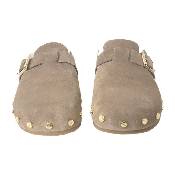 Veronica Beard Fern Suede Shearling Taupe Clog Women Size 8M - Picture 3 of 8